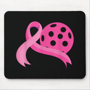 Cute Pink Heart Ribbon Pickleball Breast Cancer Aw Mouse Mat