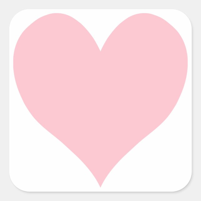 Cute Pink Heart Square Sticker (Front)
