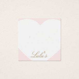 Cute Pink Heart Stud Earring Display