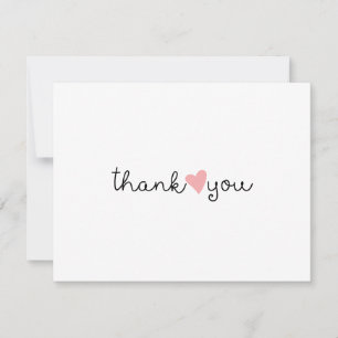 Cute Pink Heart Thank You Card