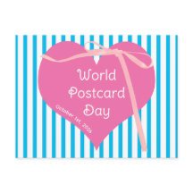 Cute Pink Heart World Postcard Day 2026