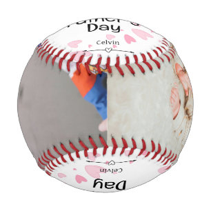 Cute Pink hearth 1st Father"s Day Baseball