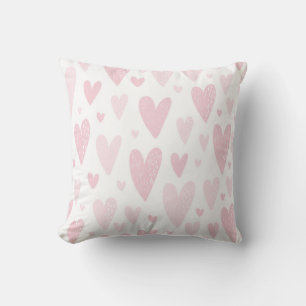 Cute pink hearts Baby Nursery decor Throw Pillow