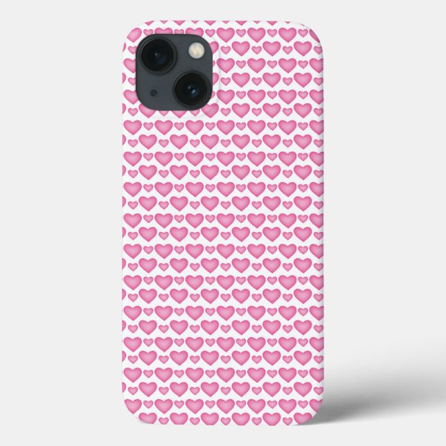 Cute Pink Hearts iPhone Case - Trendy & Protective (Back)