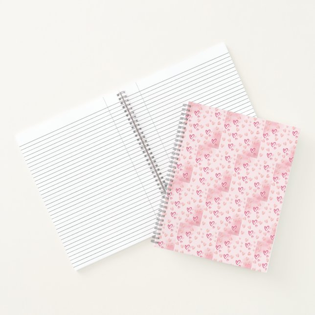 Cute Pink Hearts Notebook (Inside)