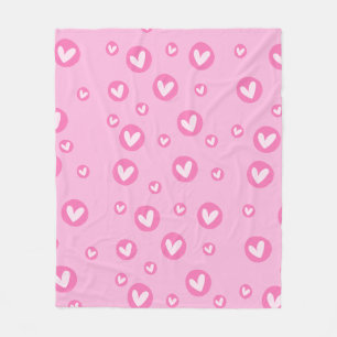 Cute Pink Hearts Pattern Blanket
