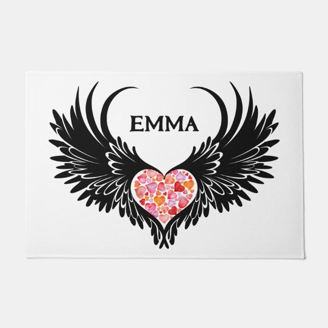 Cute Pink Hearts Pattern Doormat (Front)