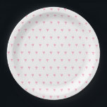 Cute Pink Hearts Pattern Party Paper Plate<br><div class="desc">This cute hearts paper plate features a pink heart & dot pattern. You can use this party plate for Valentine's Day events,  Baby Shower,  or any other events.</div>