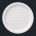 Cute Pink Hearts Pattern Party Paper Plate<br><div class="desc">This cute hearts paper plate features a pink heart & dot pattern. You can use this party plate for Valentine's Day events,  Baby Shower,  or any other events.</div>