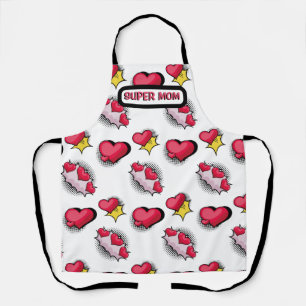 Cute pink hearts personalised name  apron