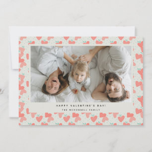 Cute Pink Hearts Photo Happy Valentine's Day Holiday Card