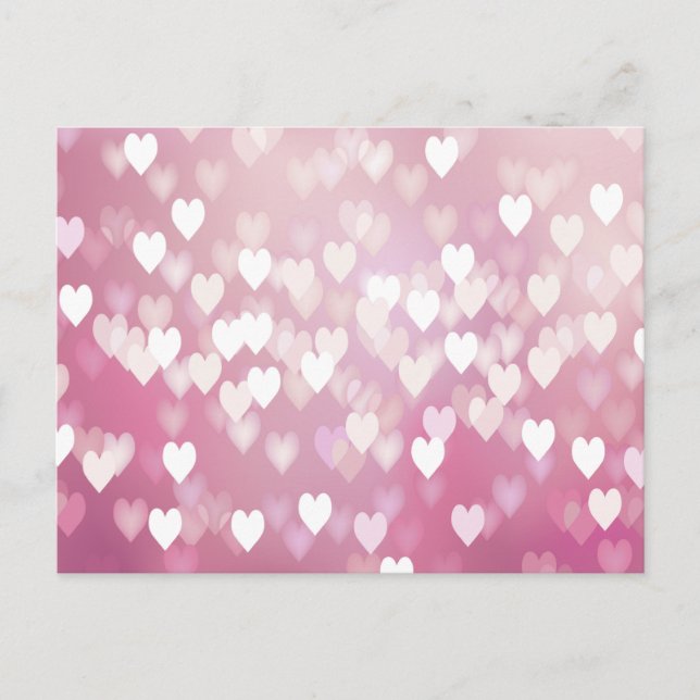 Cute Pink Hearts Postcard (Front)