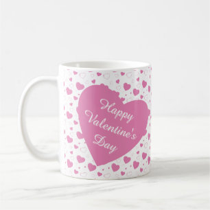 Cute pink hearts romantic pattern coffee mug