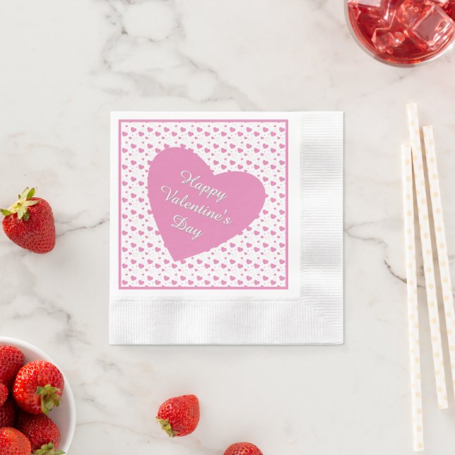 Cute pink hearts romantic pattern  napkin (Insitu)
