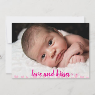 Cute Pink Hearts Valentine's Day Photo Cards