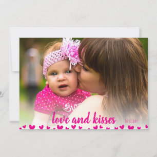 Cute Pink Hearts Valentine's Day Photo Cards