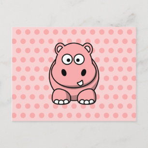 Cute Pink Hippo Postcard