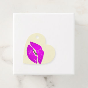 Cute Pink Hot Lips S.W.A.K Sealed with a Kiss Favour Tags