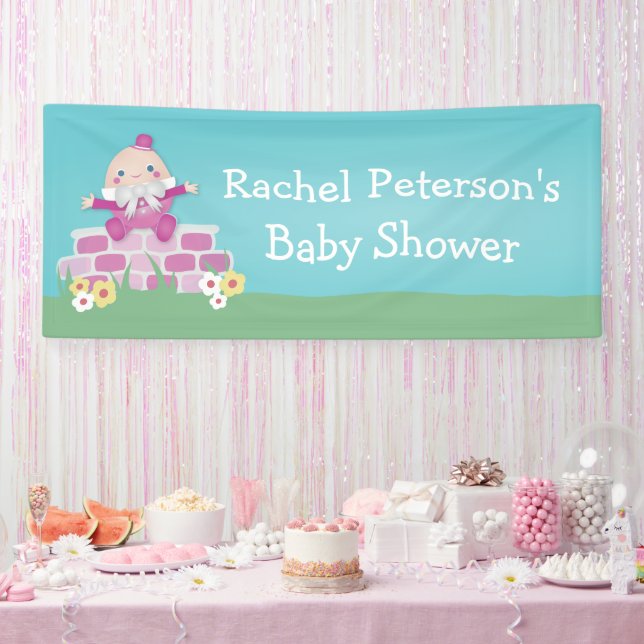 Cute Pink Humpty Dumpty Baby Shower Banner (Party)