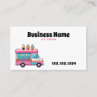 Cute Pink Ice Cream Truck Illustration