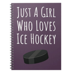 Cute Pink Ice Hockey Gifts For Girls For Kids Notebook