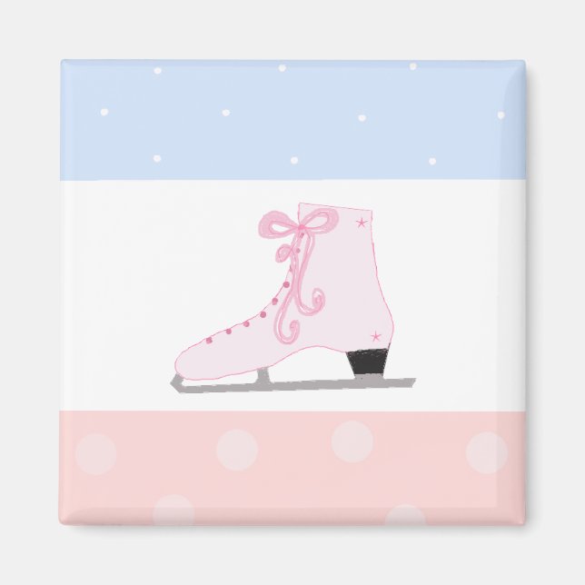 Cute Pink Ice Skate Magnet (Front)