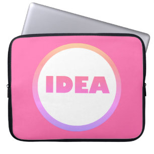 Cute Pink Idea Circle Focus Laptop Sleeve