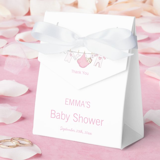 Cute Pink illustration Baby Shower Thank You  Favour Box (Wedding)