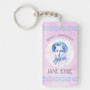 Cute Pink Jane Eyre Portrait Reader I Married Him Key Ring