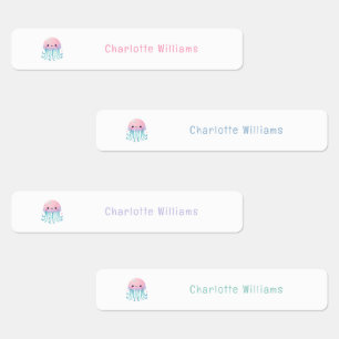 Cute Pink Jellyfish Custom Kids Name