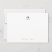 Cute Pink Jellyfish Custom Kids Name