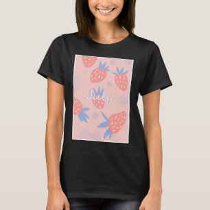 Cute Pink July Strawberry Fresh Fruit Berry Summer T-Shirt