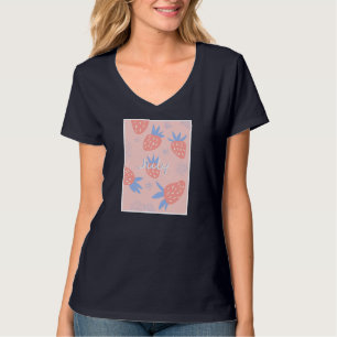 Cute Pink July Strawberry Fresh Fruit Berry Summer T-Shirt