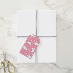 Cute Pink Kawaii Bunny Doodle Gift Tags