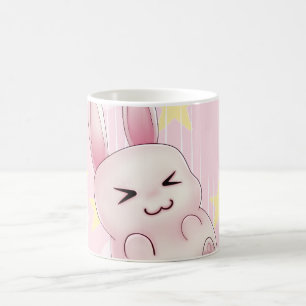 Cute pink Kawaii Bunny rabbit falling from stars Coffee Mug