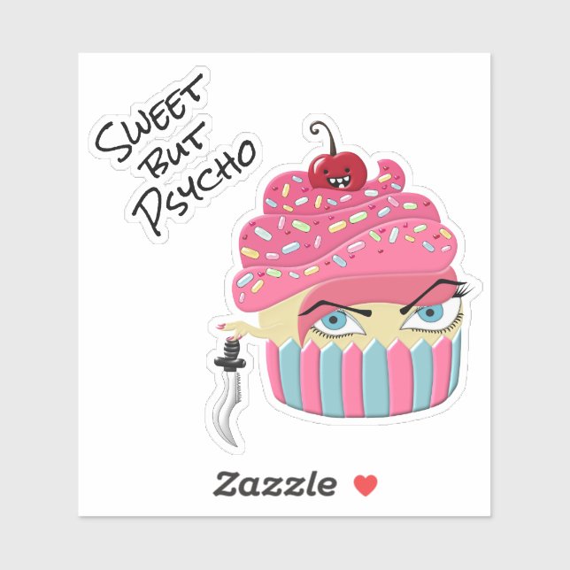 Cute Pink Kawaii Killer Cupcake Halloween (Sheet)