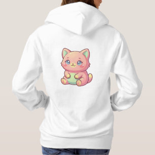 Cute Pink Kawaii Kitten Clipart - Pastel Kitty Ill Hoodie