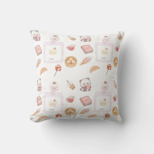Cute Pink Kawaii Sweet Treats Dessert Design Cushion