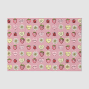 Cute Pink Kawaii Valentine's Day Pattern Tissue Paper