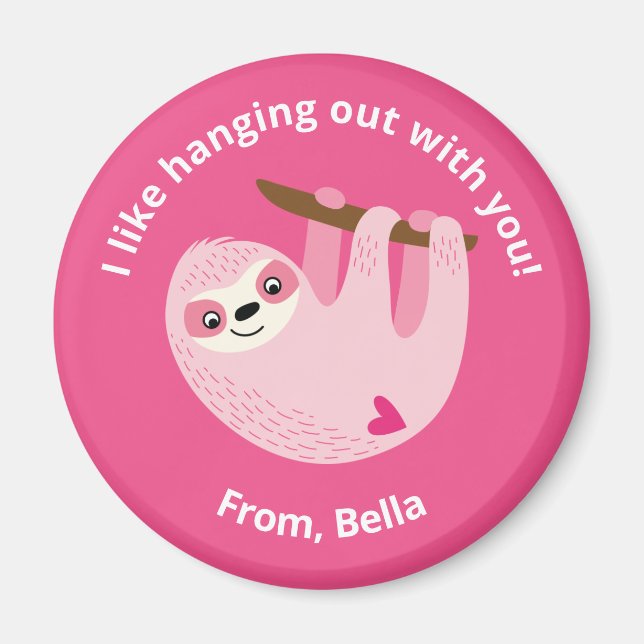 Cute Pink Kids Valentine  Magnet (Front)
