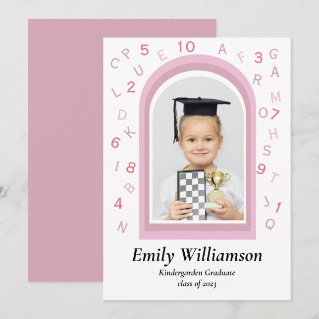 Cute pink kindergarden graduation keepsake  (Front/Back)