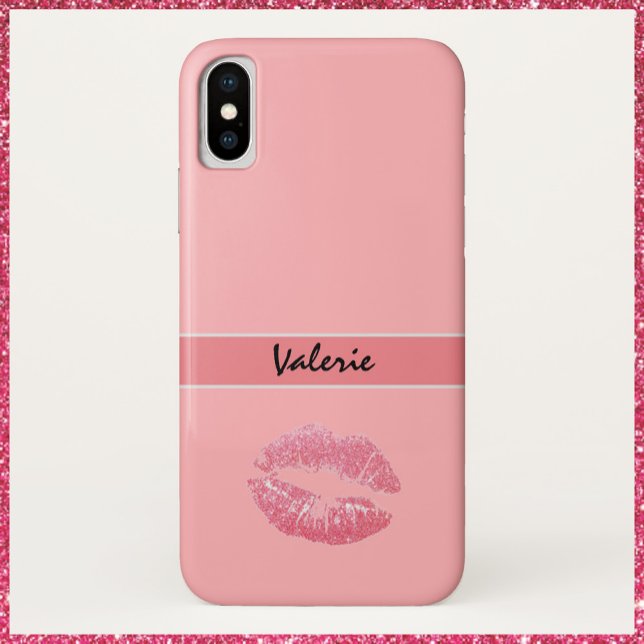 Cute Pink Kiss Case-Mate iPhone Case (Creator Uploaded)