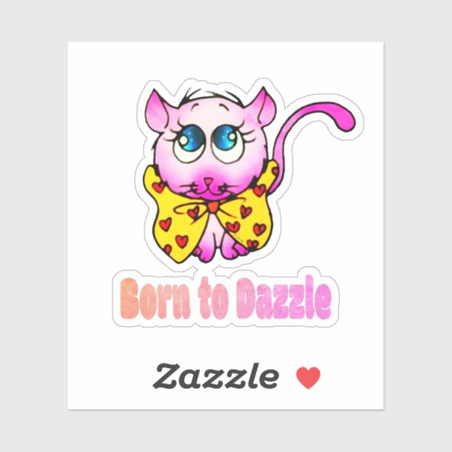 Cute Pink Kitty - Born to Dazzle Art (Sheet)