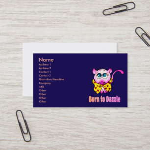 Cute Pink Kitty - Born to Dazzle Art Business Card