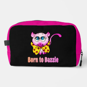 Cute Pink Kitty - Born to Dazzle Art Dopp Kit