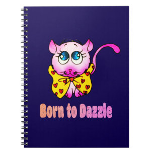 Cute Pink Kitty - Born to Dazzle Art Notebook
