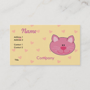 Cute Pink Kitty Cat Business Card