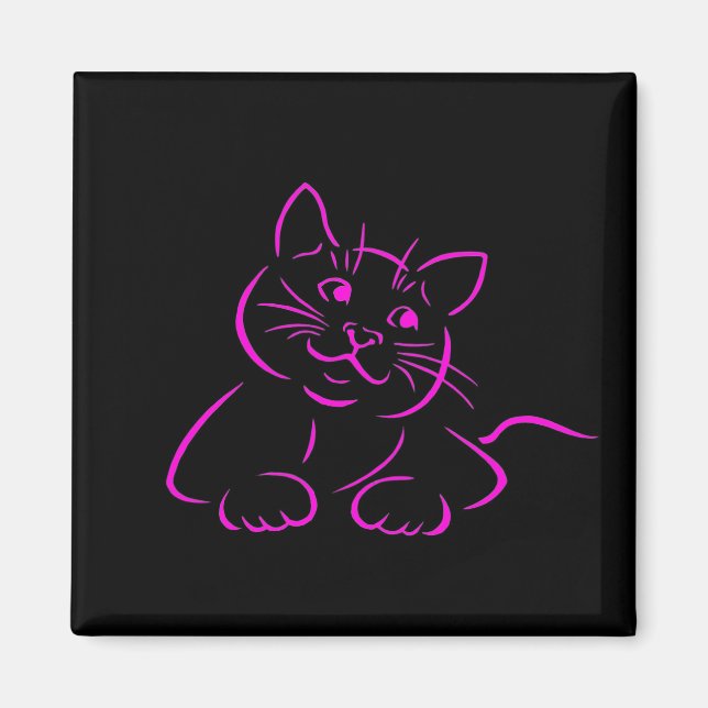 Cute Pink Kitty Cat Magnet (Front)