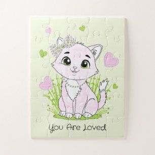 Cute pink kitty jigsaw puzzle