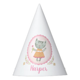 Cute Pink Kitty Personalised Party Hat